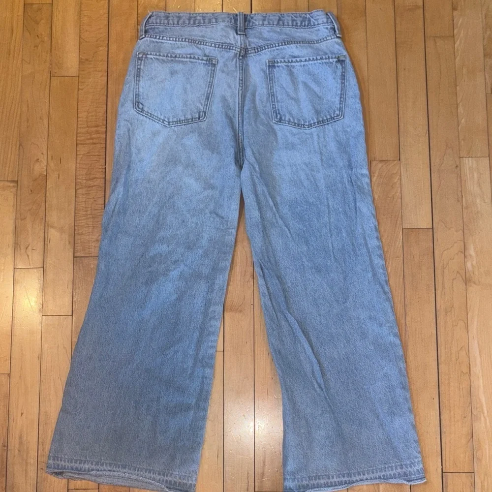 Old Navy Light Blue Baggy Wide-Leg Girls Jeans 16 Husky